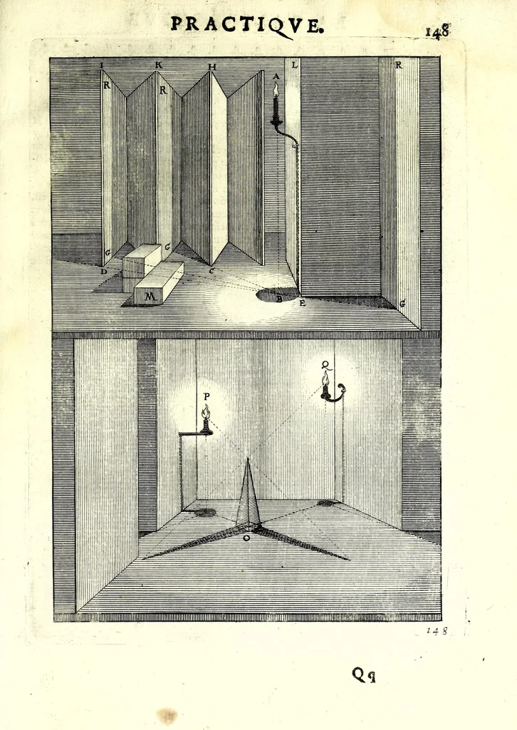 An illustration from La perspective practiqve : necessaire a tovs peintres, gravevrs, scvlptevrs, architectes, orfevres, brodevrs, tapissiers, & autres se seruans du dessein, 1642, leaf 331