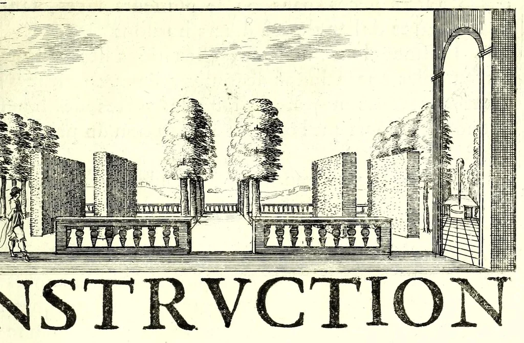 An illustration from La perspective pratiqve : necessaire a tovs peintres, graveurs, architectes, brodeurs, scvlpteurs, orfevres, tapissiers, et autres qui se meslent de desseigner, 1663, leaf 153