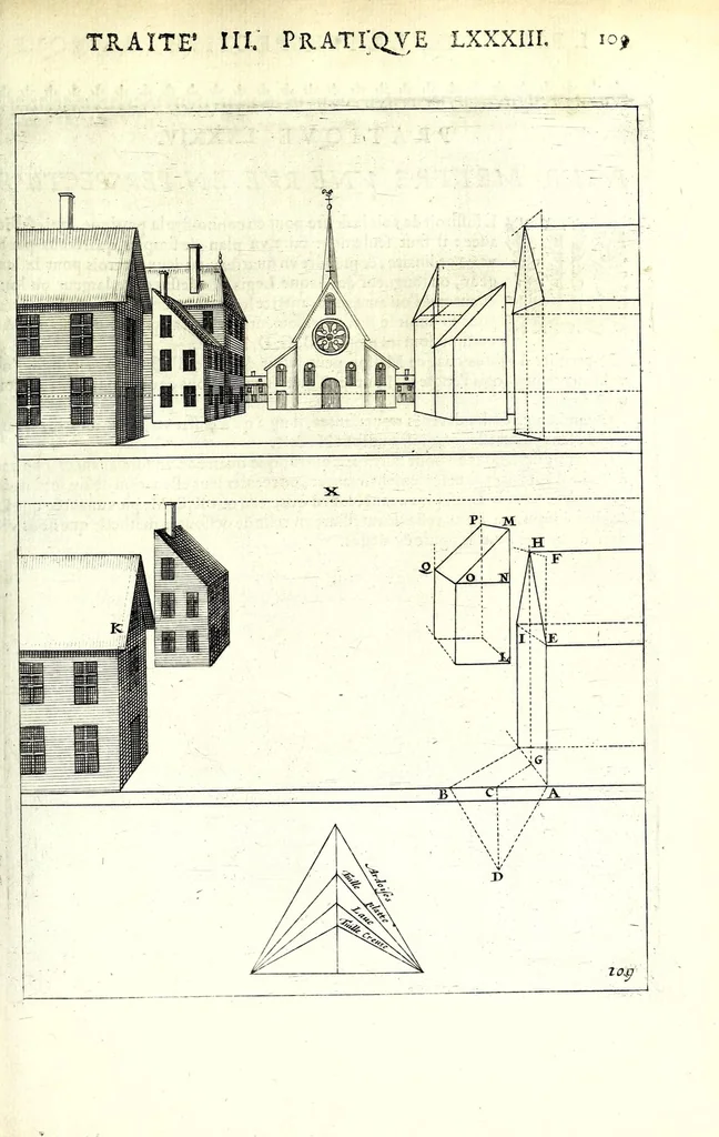 An illustration from La perspective pratiqve : necessaire a tovs peintres, graveurs, architectes, brodeurs, scvlpteurs, orfevres, tapissiers, et autres qui se meslent de desseigner, 1663, leaf 289
