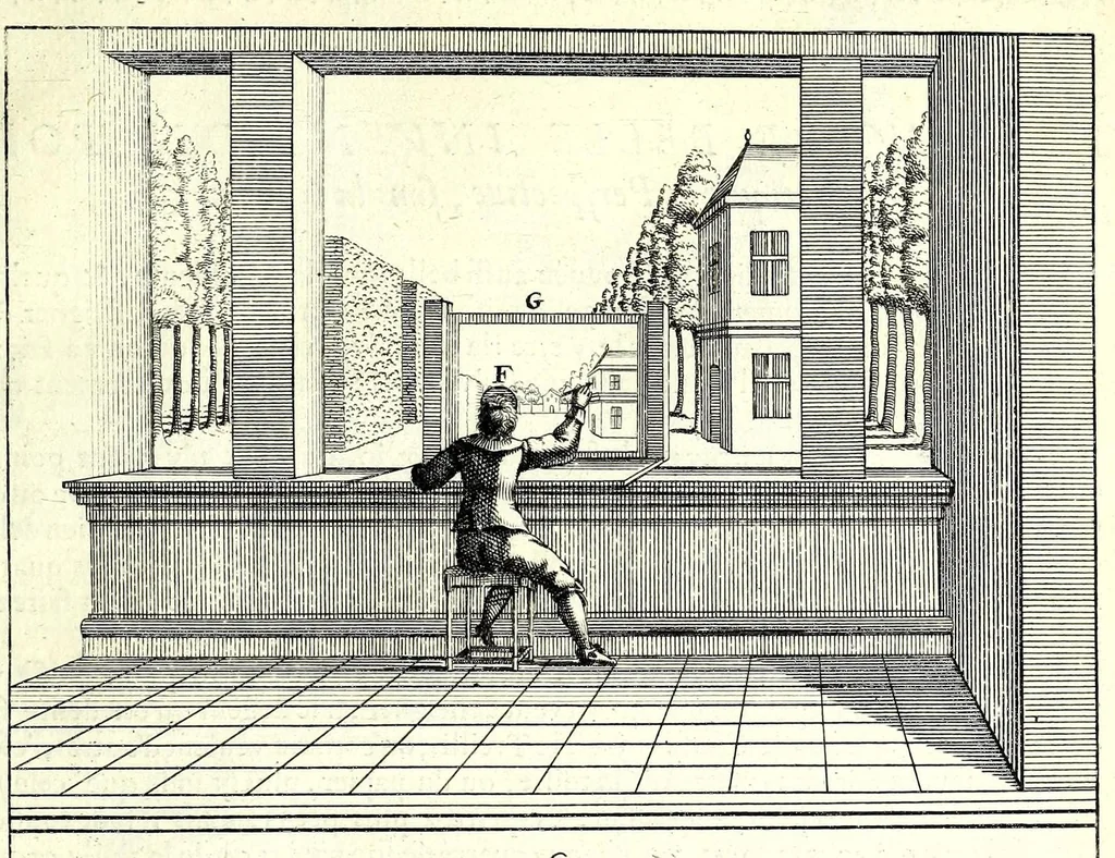 An illustration from La perspective pratiqve : necessaire a tovs peintres, graveurs, architectes, brodeurs, scvlpteurs, orfevres, tapissiers, et autres qui se meslent de desseigner, 1663, leaf 307