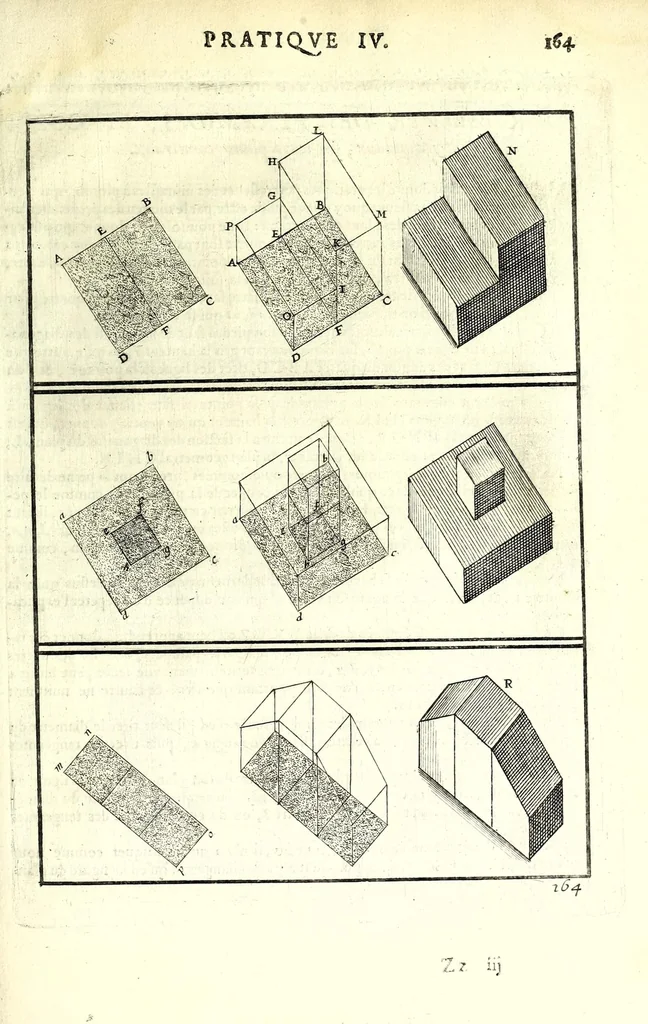 An illustration from La perspective pratiqve : necessaire a tovs peintres, graveurs, architectes, brodeurs, scvlpteurs, orfevres, tapissiers, et autres qui se meslent de desseigner, 1663, leaf 423