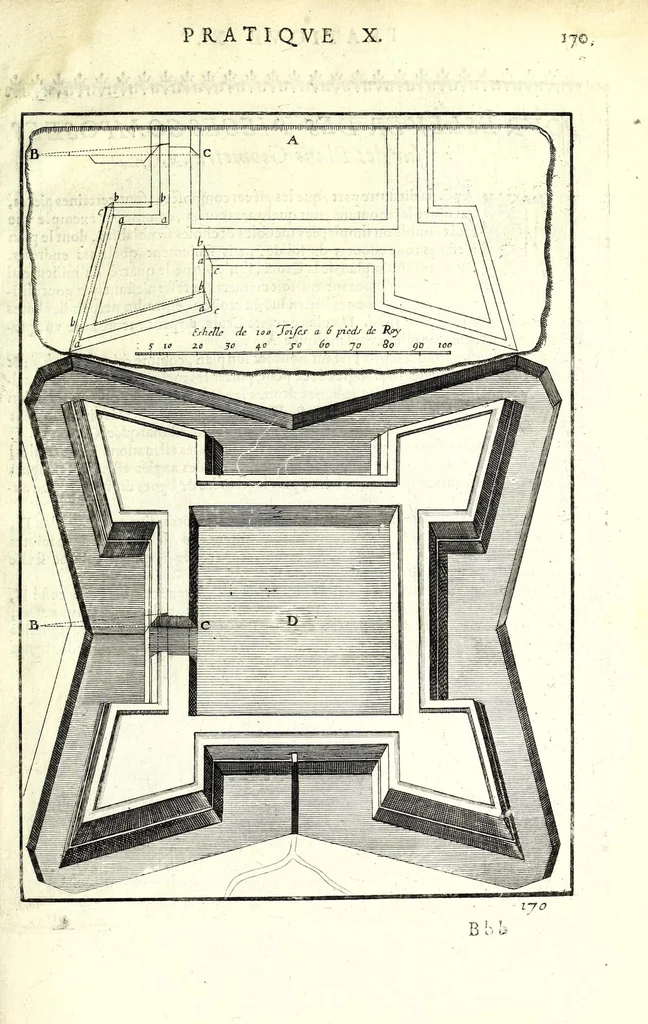 An illustration from La perspective pratiqve : necessaire a tovs peintres, graveurs, architectes, brodeurs, scvlpteurs, orfevres, tapissiers, et autres qui se meslent de desseigner, 1663, leaf 435