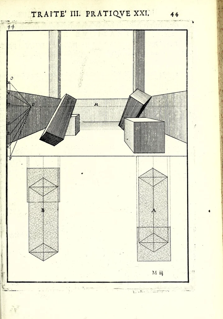 An illustration from La perspective pratiqve : necessaire a tovs peintres, graveurs, architectes, brodeurs, scvlpteurs, orfevres, tapissiers, et autres qui se meslent de desseigner, 1663, leaf 123