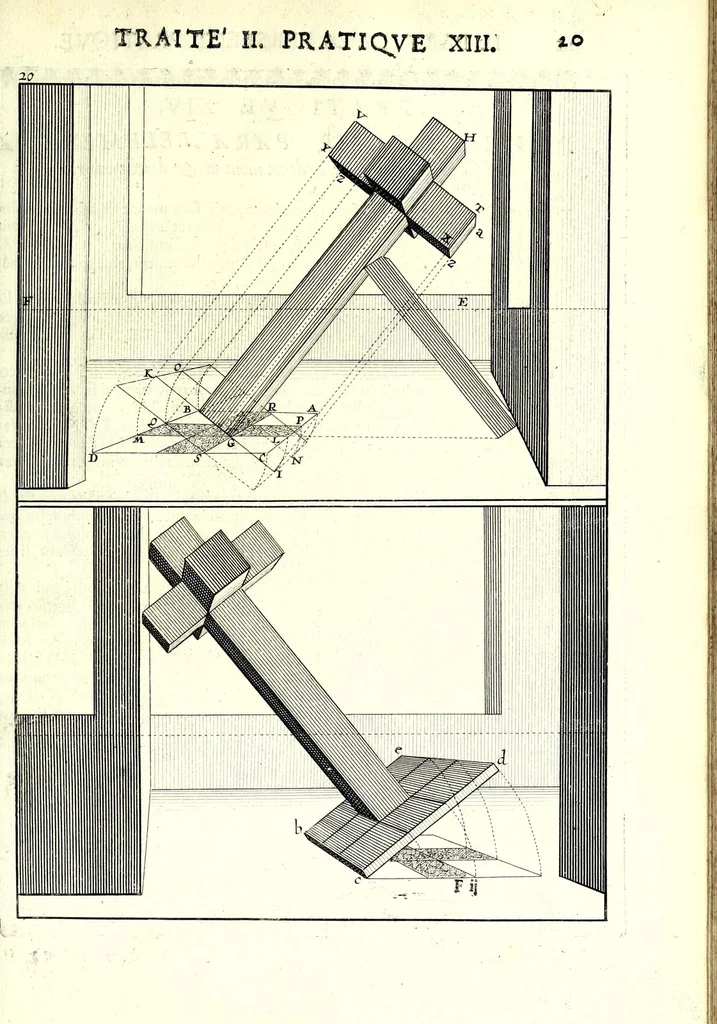 An illustration from La perspective pratiqve : necessaire a tovs peintres, graveurs, architectes, brodeurs, scvlpteurs, orfevres, tapissiers, et autres qui se meslent de desseigner, 1663, leaf 73