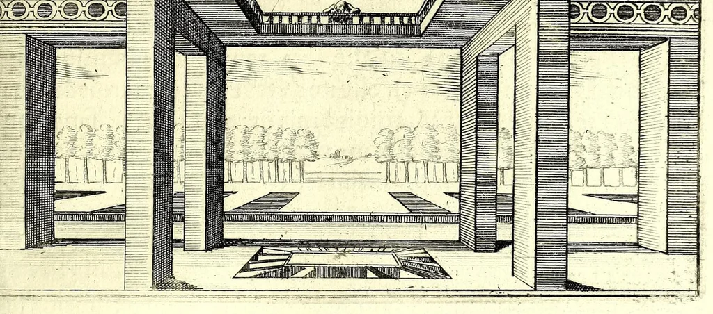 An illustration from La perspective pratiqve : necessaire a tovs peintres, graveurs, architectes, brodeurs, scvlpteurs, orfevres, tapissiers, et autres qui se meslent de desseigner, 1663, leaf 155