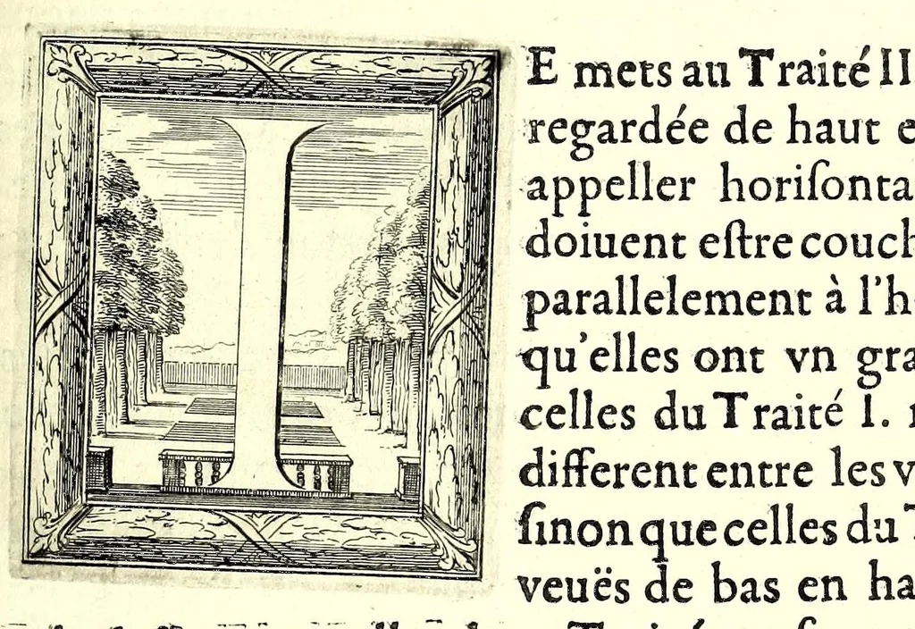 An illustration from La perspective pratiqve : necessaire a tovs peintres, graveurs, architectes, brodeurs, scvlpteurs, orfevres, tapissiers, et autres qui se meslent de desseigner, 1663, leaf 155