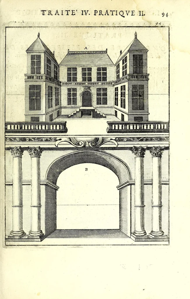 An illustration from La perspective pratiqve : necessaire a tovs peintres, graveurs, architectes, brodeurs, scvlpteurs, orfevres, tapissiers, et autres qui se meslent de desseigner, 1663, leaf 259