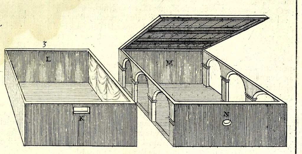 An illustration from La perspective pratiqve : necessaire a tovs peintres, graveurs, architectes, brodeurs, scvlpteurs, orfevres, tapissiers, et autres qui se meslent de desseigner, 1663, leaf 351
