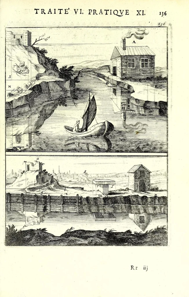 An illustration from La perspective pratiqve : necessaire a tovs peintres, graveurs, architectes, brodeurs, scvlpteurs, orfevres, tapissiers, et autres qui se meslent de desseigner, 1663, leaf 361