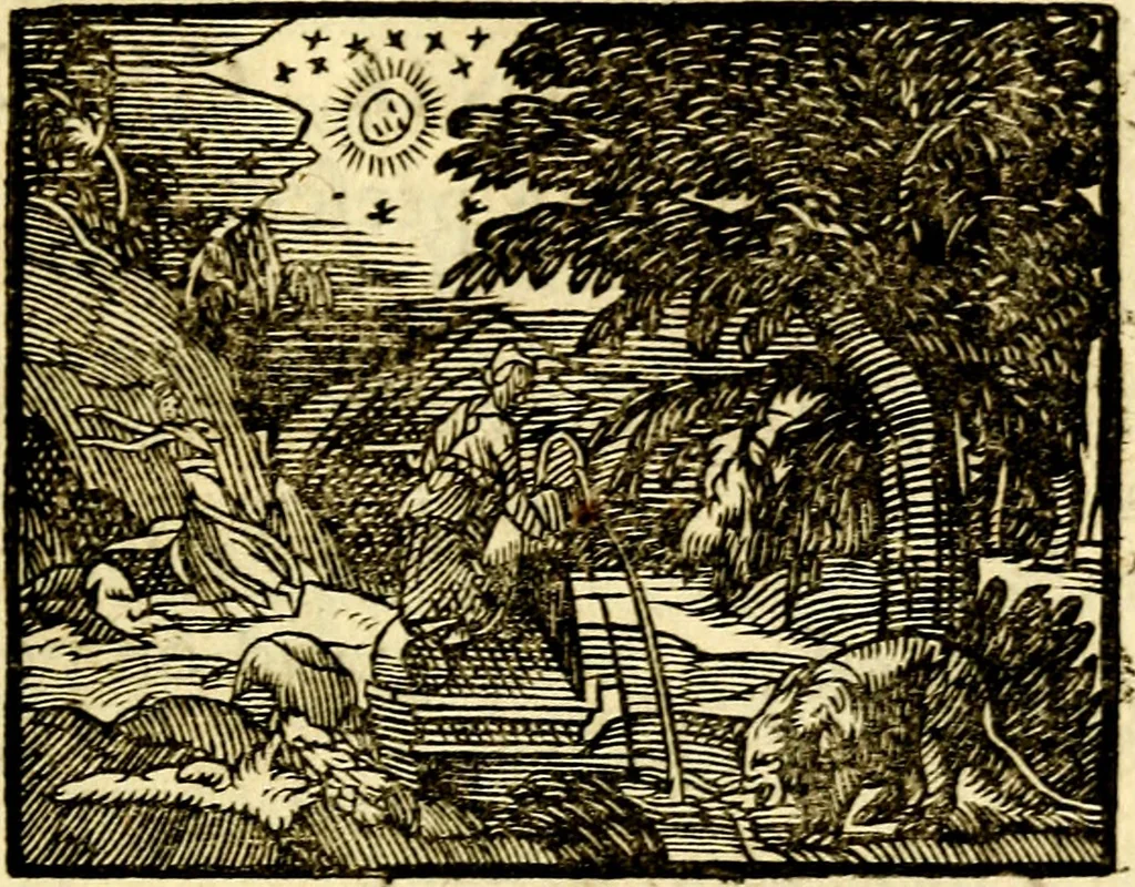 An illustration from La philosophie des images : composée d'un ample recueil de devises, & du jugement de tous les ouvrages qui ont êté faits sur cette matiere, 1682, leaf 318