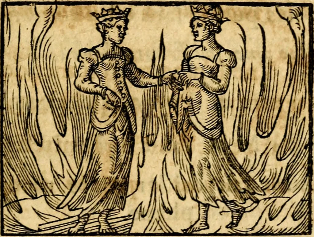 An illustration from La philosophie des images : composée d'un ample recueil de devises, & du jugement de tous les ouvrages qui ont êté faits sur cette matiere, 1682, leaf 158
