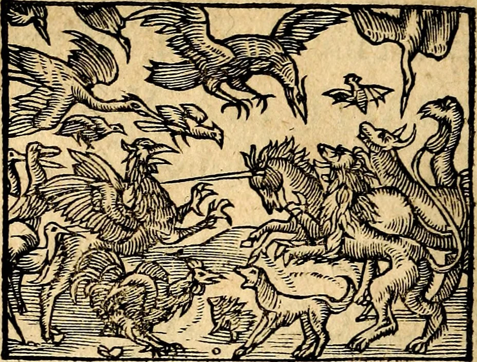 An illustration from La philosophie des images : composée d'un ample recueil de devises, & du jugement de tous les ouvrages qui ont êté faits sur cette matiere, 1682, leaf 441
