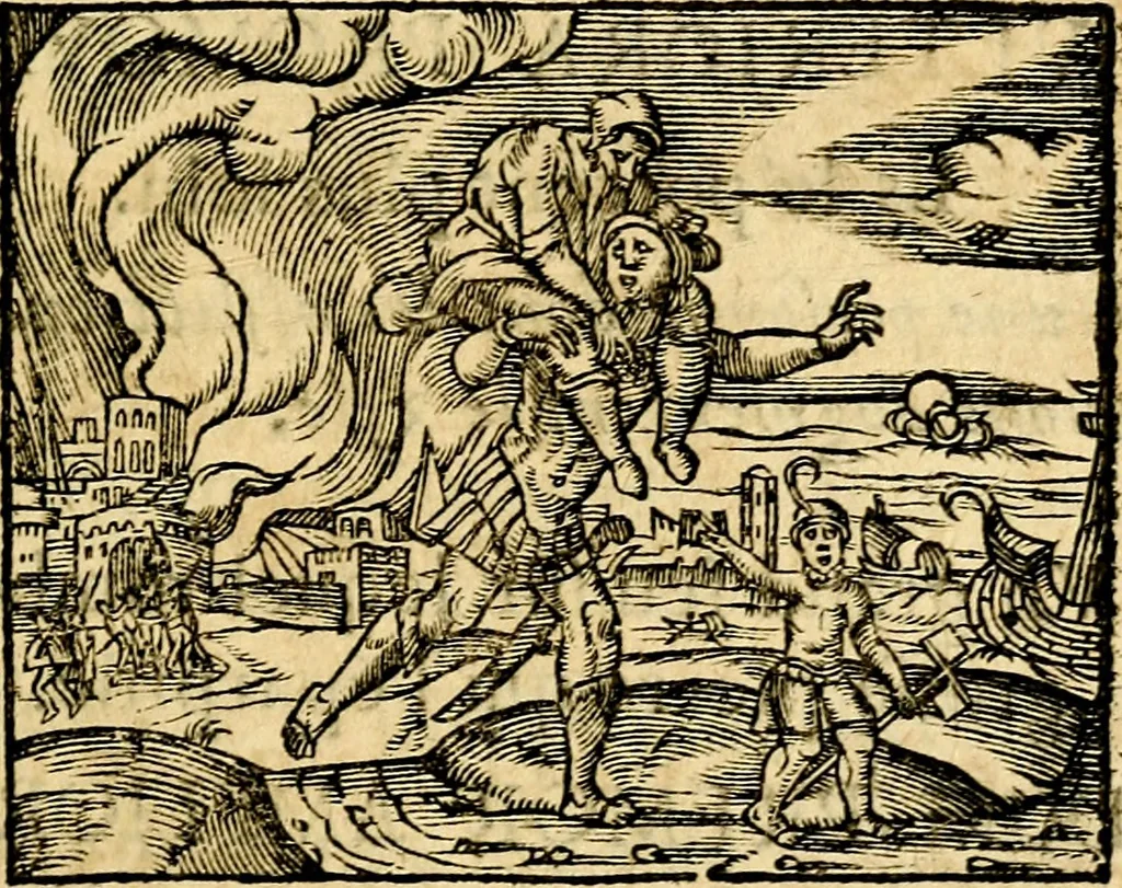 An illustration from La philosophie des images : composée d'un ample recueil de devises, & du jugement de tous les ouvrages qui ont êté faits sur cette matiere, 1682, leaf 56