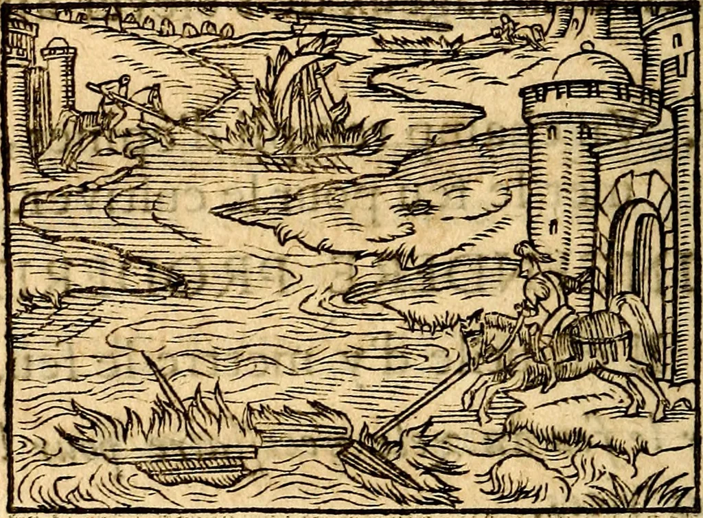 An illustration from La philosophie des images : composée d'un ample recueil de devises, & du jugement de tous les ouvrages qui ont êté faits sur cette matiere, 1682, leaf 73