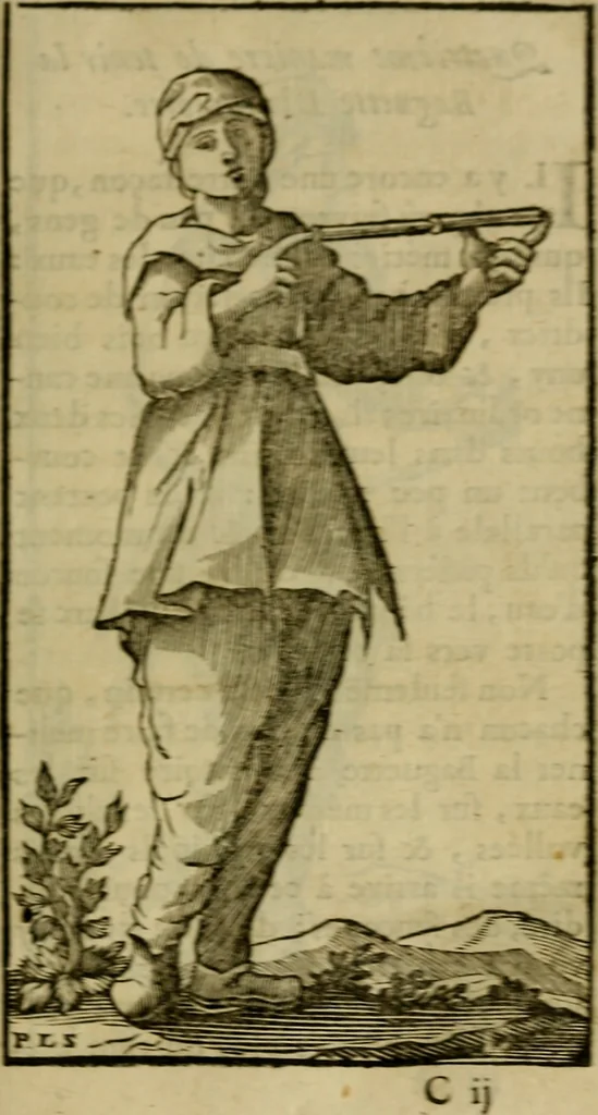 An illustration from La physique occulte, ou Traité de la baguette divinatoire et de son utilité pour la découverte des sources d'eau, des miniéres, des tresors cachez, des voleurs & des meurtriers fugitifs. : Avec des principes qui expliquent les phénoménes les plus obscurs de la nature., 1693, leaf 60