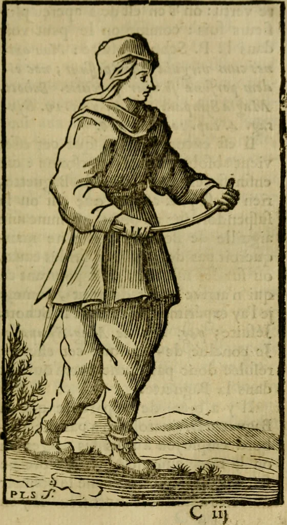 An illustration from La physique occulte, ou Traité de la baguette divinatoire et de son utilité pour la découverte des sources d'eau, des miniéres, des tresors cachez, des voleurs & des meurtriers fugitifs. : Avec des principes qui expliquent les phénoménes les plus obscurs de la nature., 1693, leaf 62