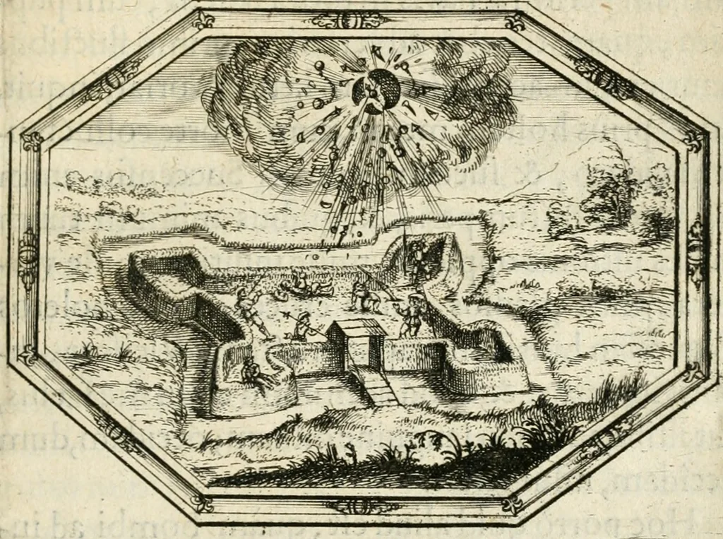 An illustration from Mundi lapis lydius, siue, Vanitas per veritate[m] falsi accusata & conuicta, 1639, leaf 166
