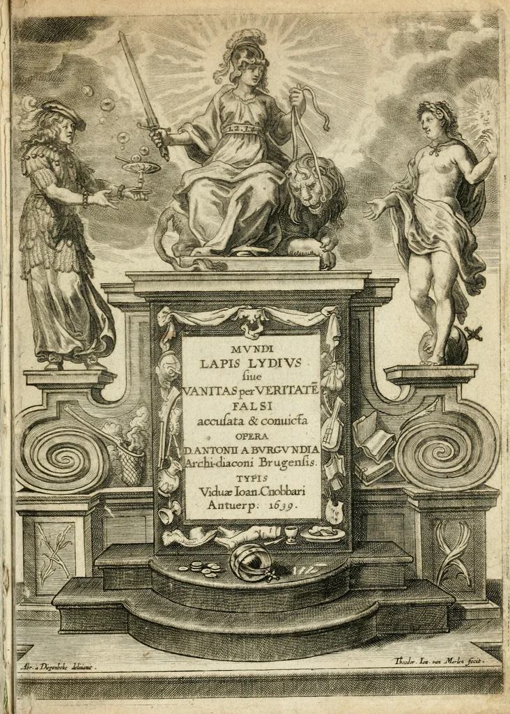 An illustration from Mundi lapis lydius, siue, Vanitas per veritate[m] falsi accusata & conuicta, 1639, leaf 2