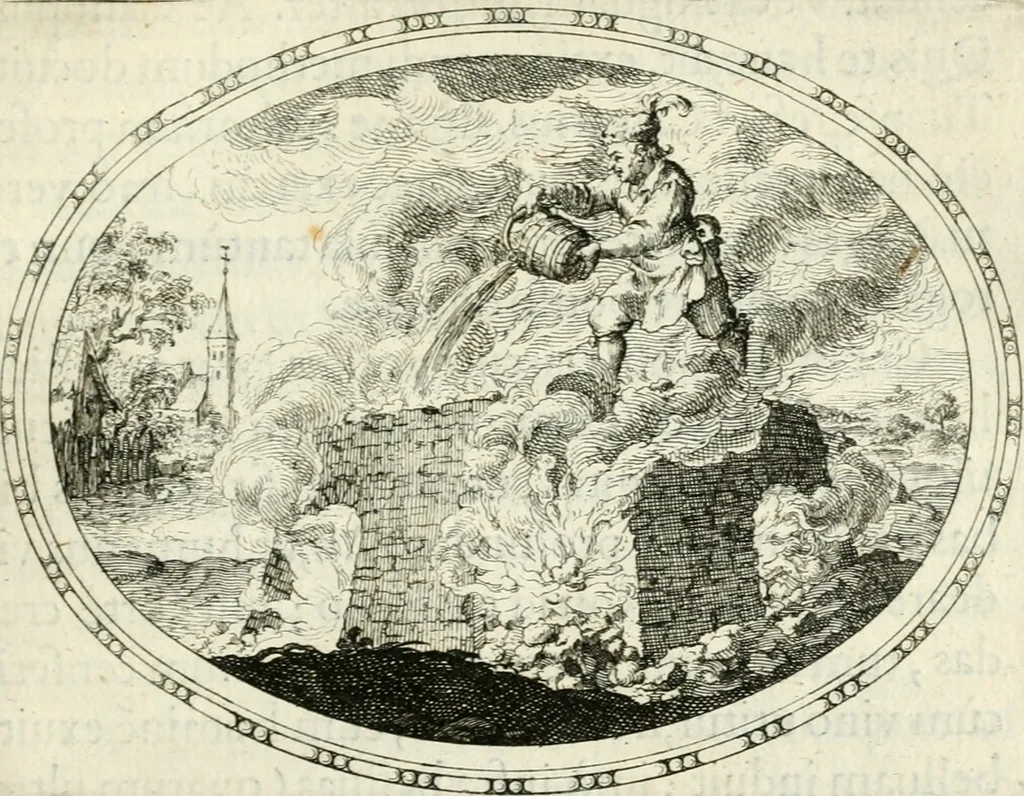 An illustration from Mundi lapis lydius, siue, Vanitas per veritate[m] falsi accusata & conuicta, 1639, leaf 70