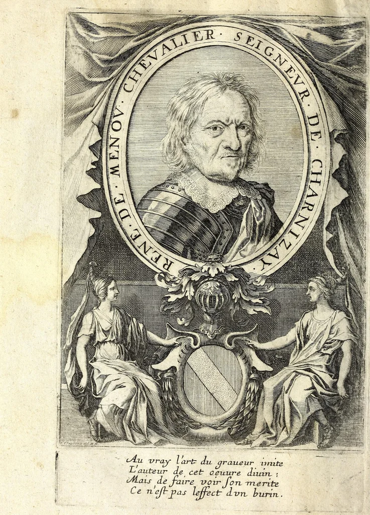 An illustration from La pratique du caualier, ou, L'exercice de monter a cheual : qui enseigne la methode de reduire les cheuaux dans l'obeissance des plus beaux airs & maneiges, 1650, leaf 4
