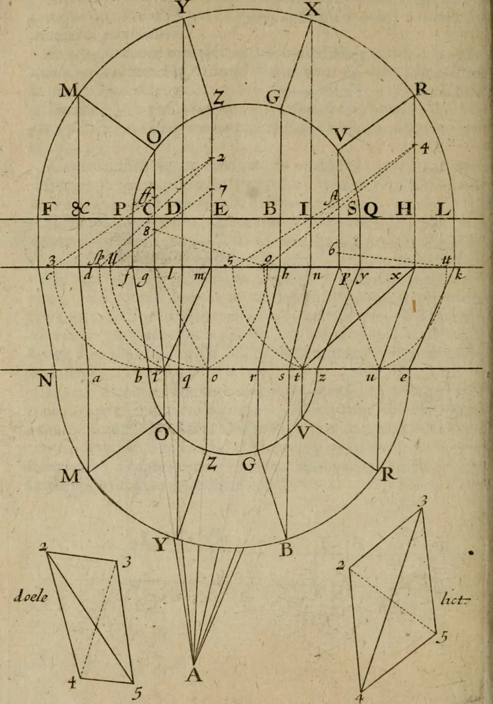 An illustration from La pratique du trait a preuues de Mr. Desargues lyonnois, pour la coupe des pierres en l'architecture, 1643, leaf 277