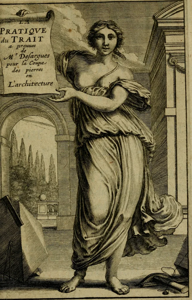 An illustration from La pratique du trait a preuues de Mr. Desargues lyonnois, pour la coupe des pierres en l'architecture, 1643, leaf 6