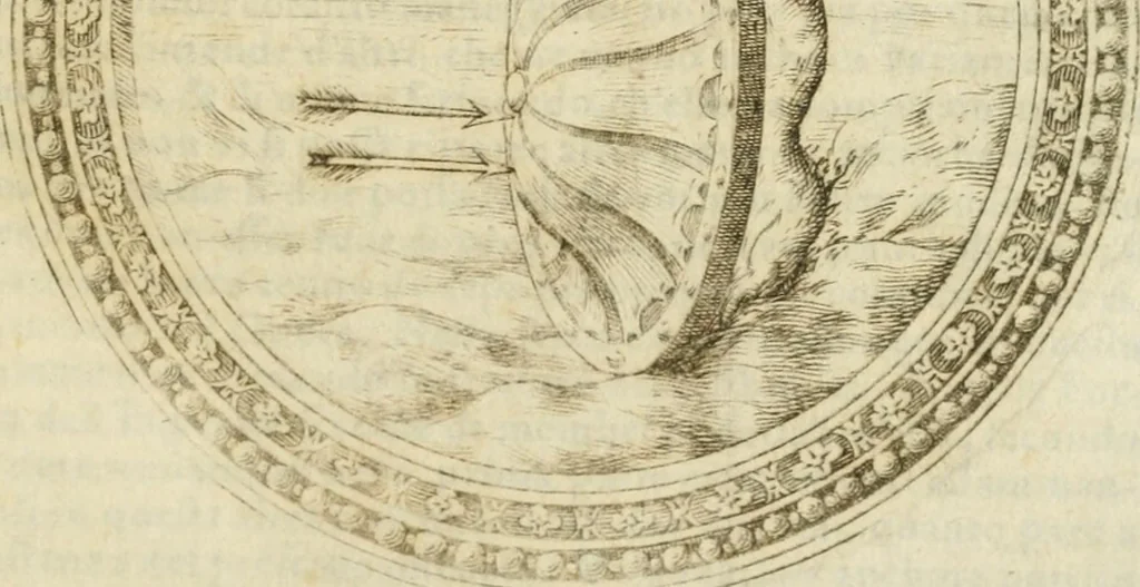 An illustration from La prima parte dell'imprese di Scipion Bargagli : doue, doppo tutte l'opere cosi a penna, come a stampa, ch'egli ha potuto vedere di coloro, che della materia dell'imprese hanno parlato, della vera natura di quelle si ragiona, 1578, leaf 6