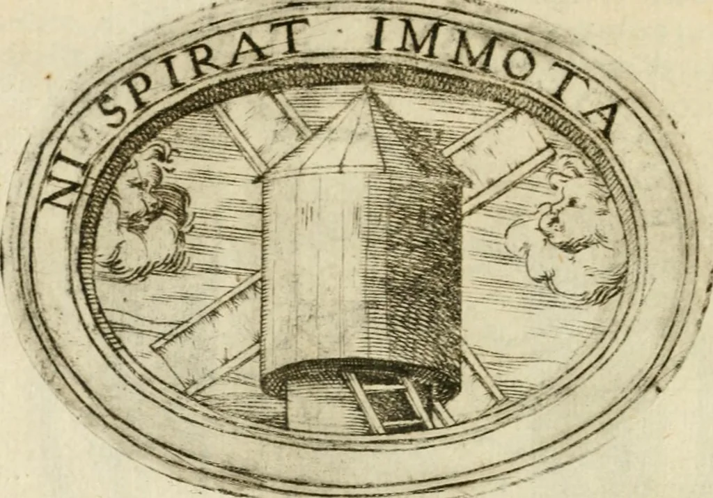 An illustration from La prima parte dell'imprese di Scipion Bargagli : doue, doppo tutte l'opere cosi a penna, come a stampa, ch'egli ha potuto vedere di coloro, che della materia dell'imprese hanno parlato, della vera natura di quelle si ragiona, 1578, leaf 69