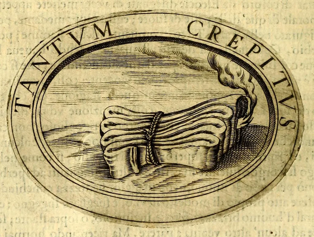 An illustration from La prima parte dell'imprese di Scipion Bargagli : dove, doppo tutte l'opere cosi a penna, come a stampa, ch' egli ha potuto vedere di coloro, che della materia dell'imprese hanno parlato, della vera natura di quelle si ragiona, 1589, leaf 38