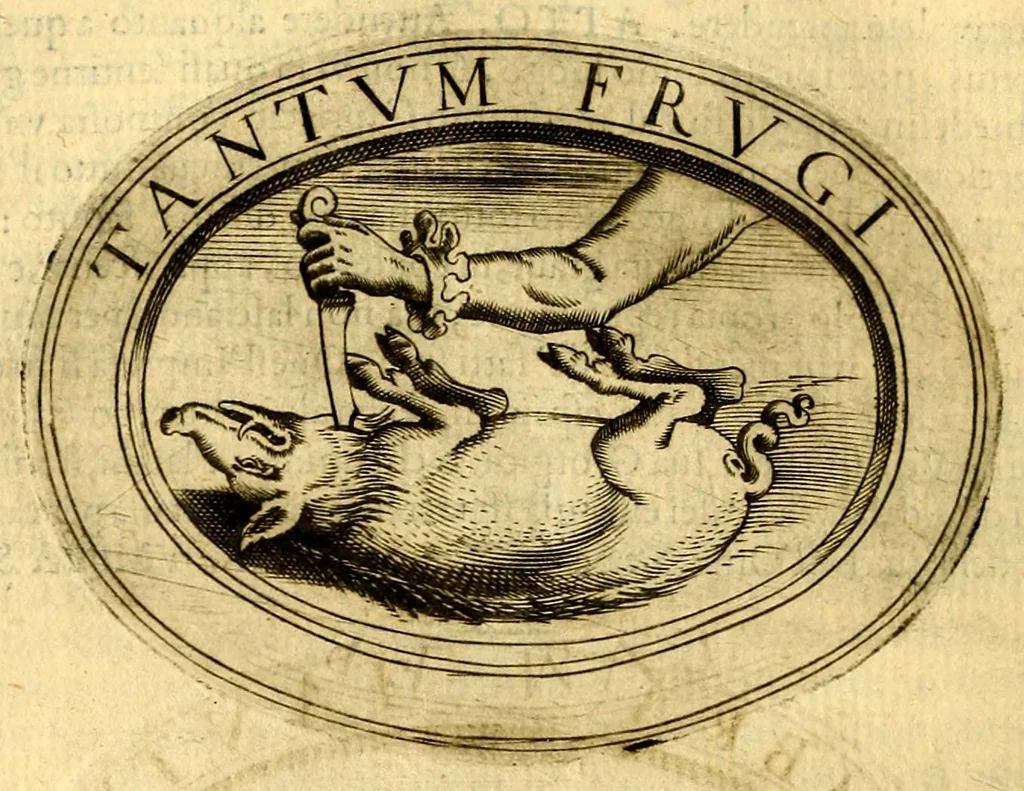 An illustration from La prima parte dell'imprese di Scipion Bargagli : dove, doppo tutte l'opere cosi a penna, come a stampa, ch' egli ha potuto vedere di coloro, che della materia dell'imprese hanno parlato, della vera natura di quelle si ragiona, 1589, leaf 40