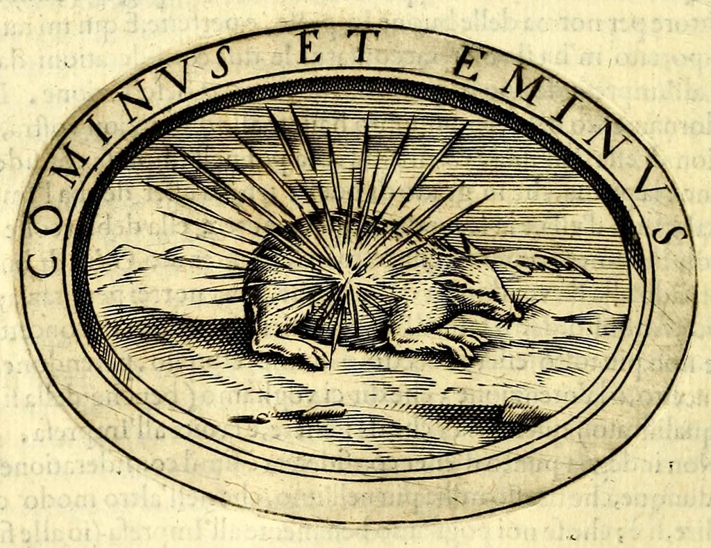 An illustration from La prima parte dell'imprese di Scipion Bargagli : dove, doppo tutte l'opere cosi a penna, come a stampa, ch' egli ha potuto vedere di coloro, che della materia dell'imprese hanno parlato, della vera natura di quelle si ragiona, 1589, leaf 48