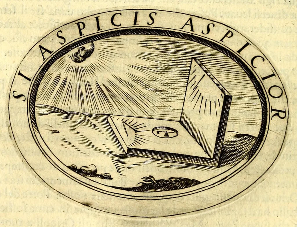 An illustration from La prima parte dell'imprese di Scipion Bargagli : dove, doppo tutte l'opere cosi a penna, come a stampa, ch' egli ha potuto vedere di coloro, che della materia dell'imprese hanno parlato, della vera natura di quelle si ragiona, 1589, leaf 74