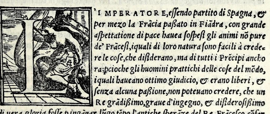 An illustration from La prima[-seconda] parte dell'istorie del svo tempo, 1555, leaf 575