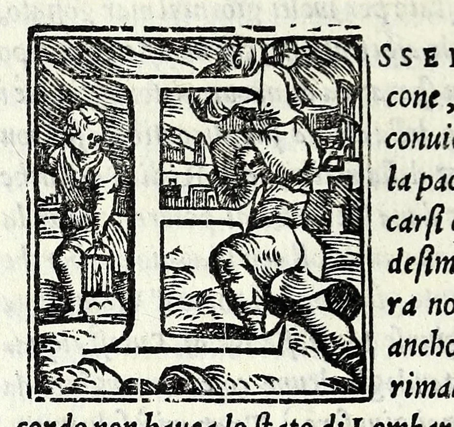 An illustration from La prima[-seconda] parte dell'istorie del svo tempo, 1555, leaf 672