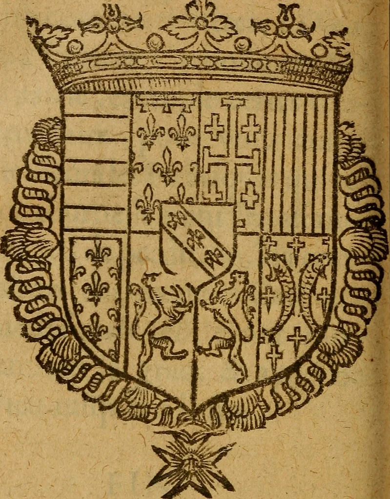 An illustration from La prinse et rendition de la ville de Montereau ou fault-Yonne a l'obeissance de Monseigneur le Duc de Mayenne Lieutenant General de l'estat & Couronne de France, 1589, leaf 23