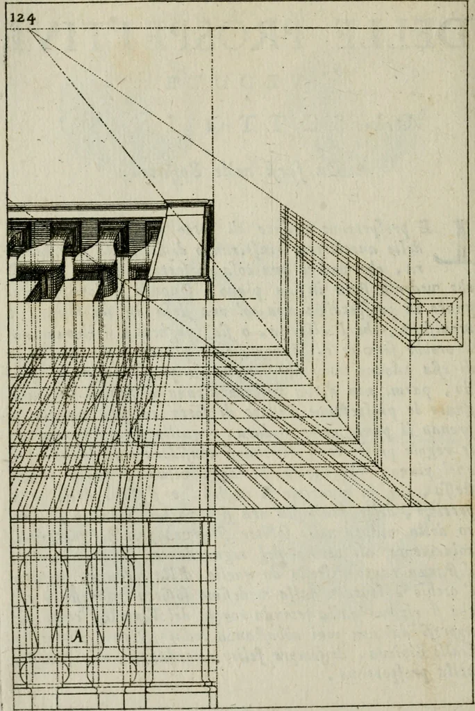 An illustration from La prospettiva pratica : delineata in tavole a norma della seconda regola, 1744, leaf 127