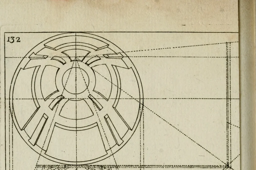 An illustration from La prospettiva pratica : delineata in tavole a norma della seconda regola, 1744, leaf 135