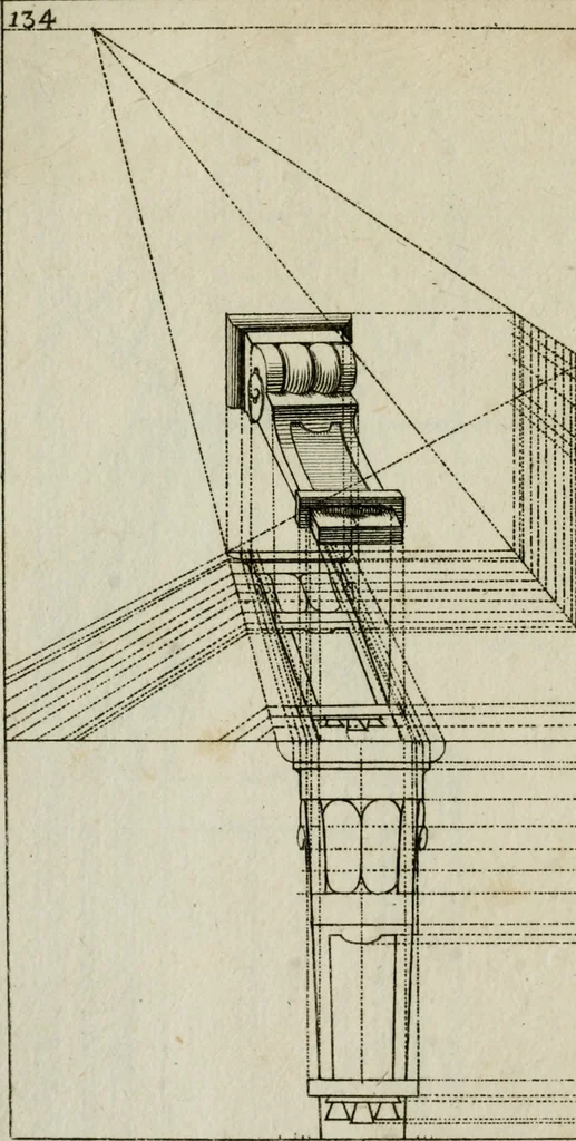An illustration from La prospettiva pratica : delineata in tavole a norma della seconda regola, 1744, leaf 137