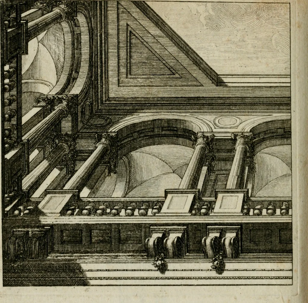 An illustration from La prospettiva pratica : delineata in tavole a norma della seconda regola, 1744, leaf 139