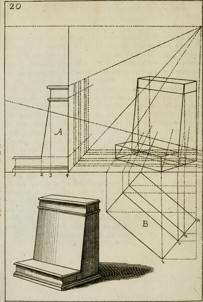 An illustration from La prospettiva pratica : delineata in tavole a norma della seconda regola, 1744, leaf 23
