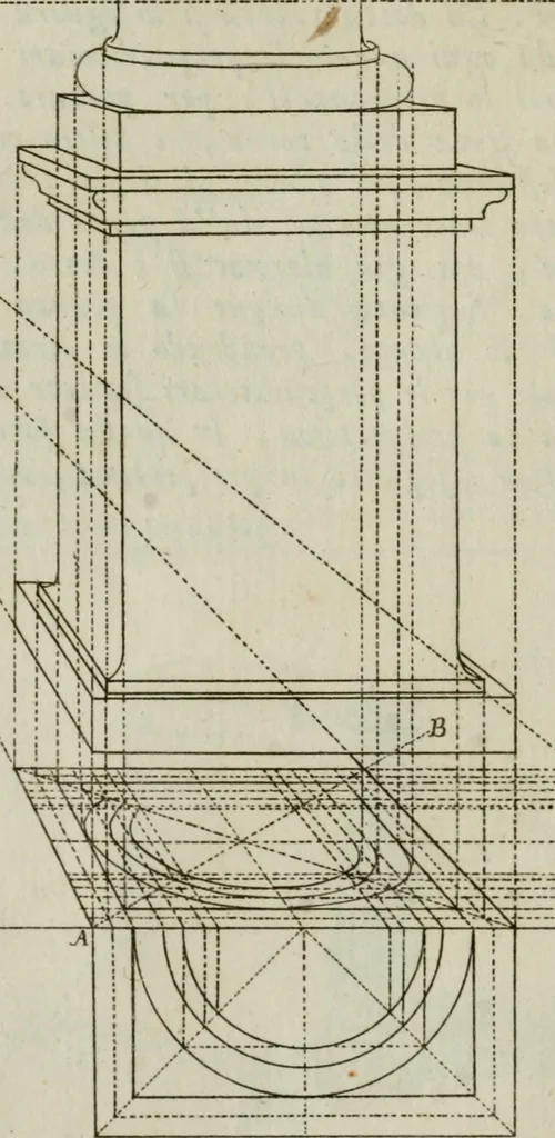 An illustration from La prospettiva pratica : delineata in tavole a norma della seconda regola, 1744, leaf 25