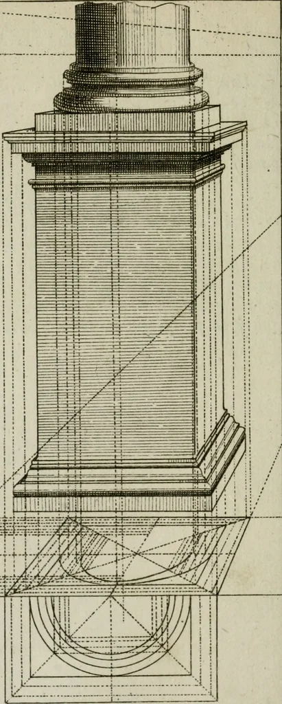 An illustration from La prospettiva pratica : delineata in tavole a norma della seconda regola, 1744, leaf 37