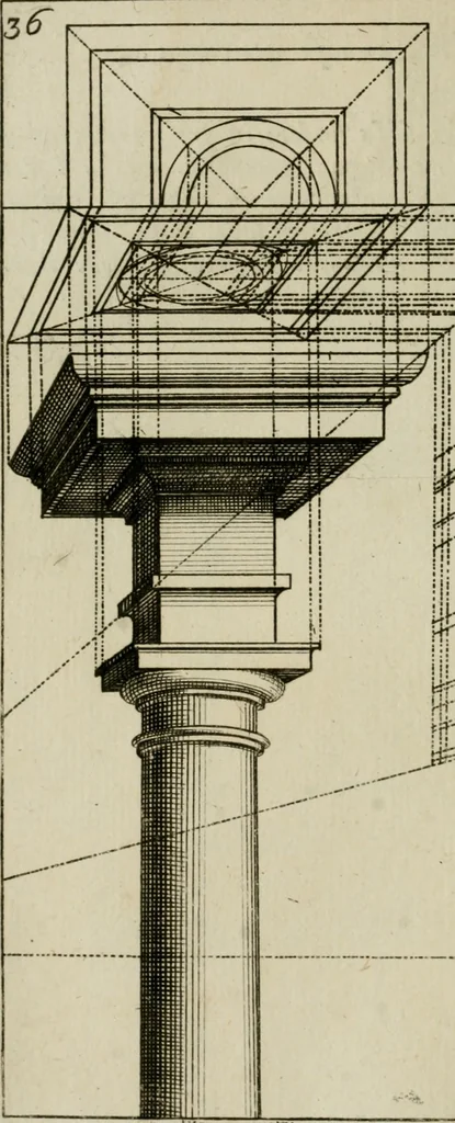 An illustration from La prospettiva pratica : delineata in tavole a norma della seconda regola, 1744, leaf 39