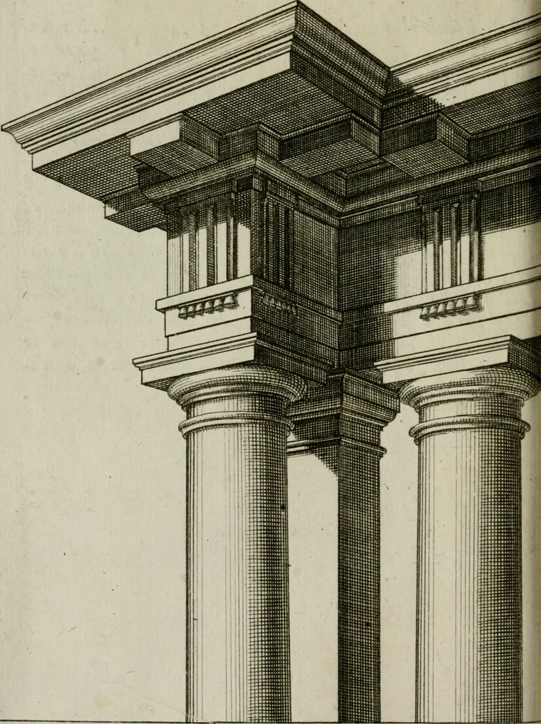 An illustration from La prospettiva pratica : delineata in tavole a norma della seconda regola, 1744, leaf 43