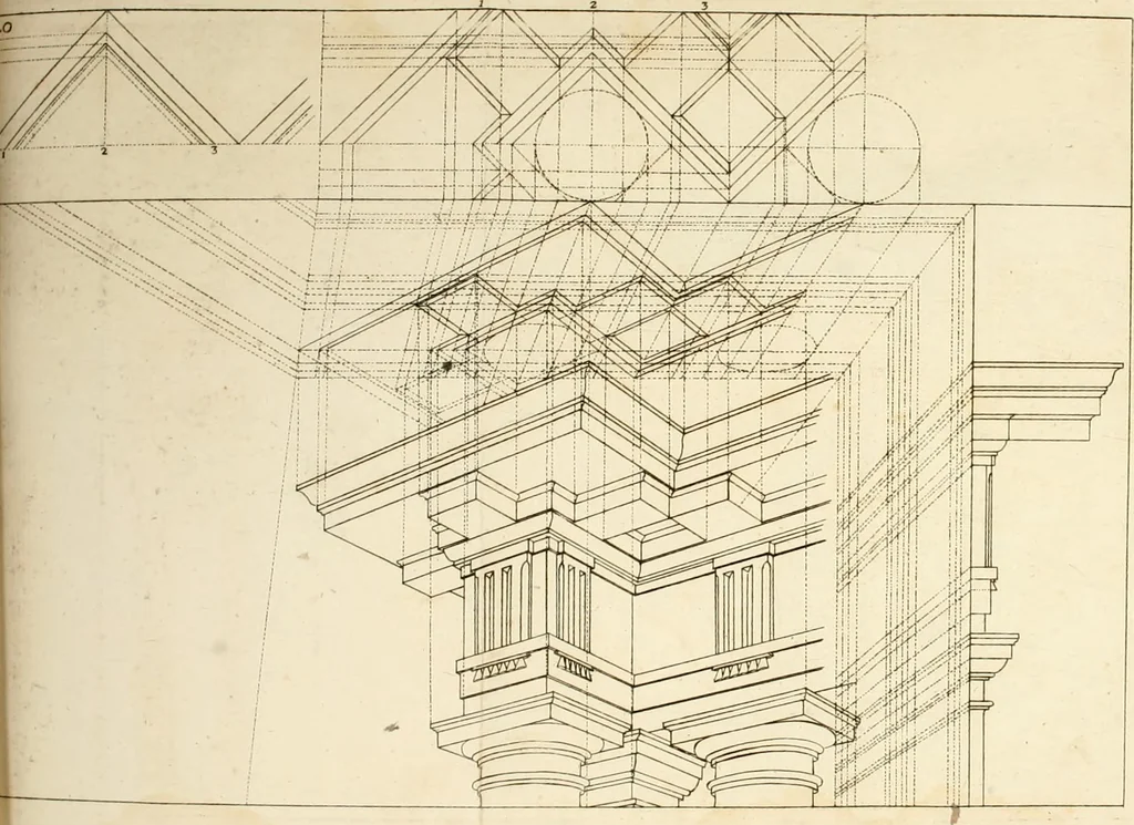 An illustration from La prospettiva pratica : delineata in tavole a norma della seconda regola, 1744, leaf 45