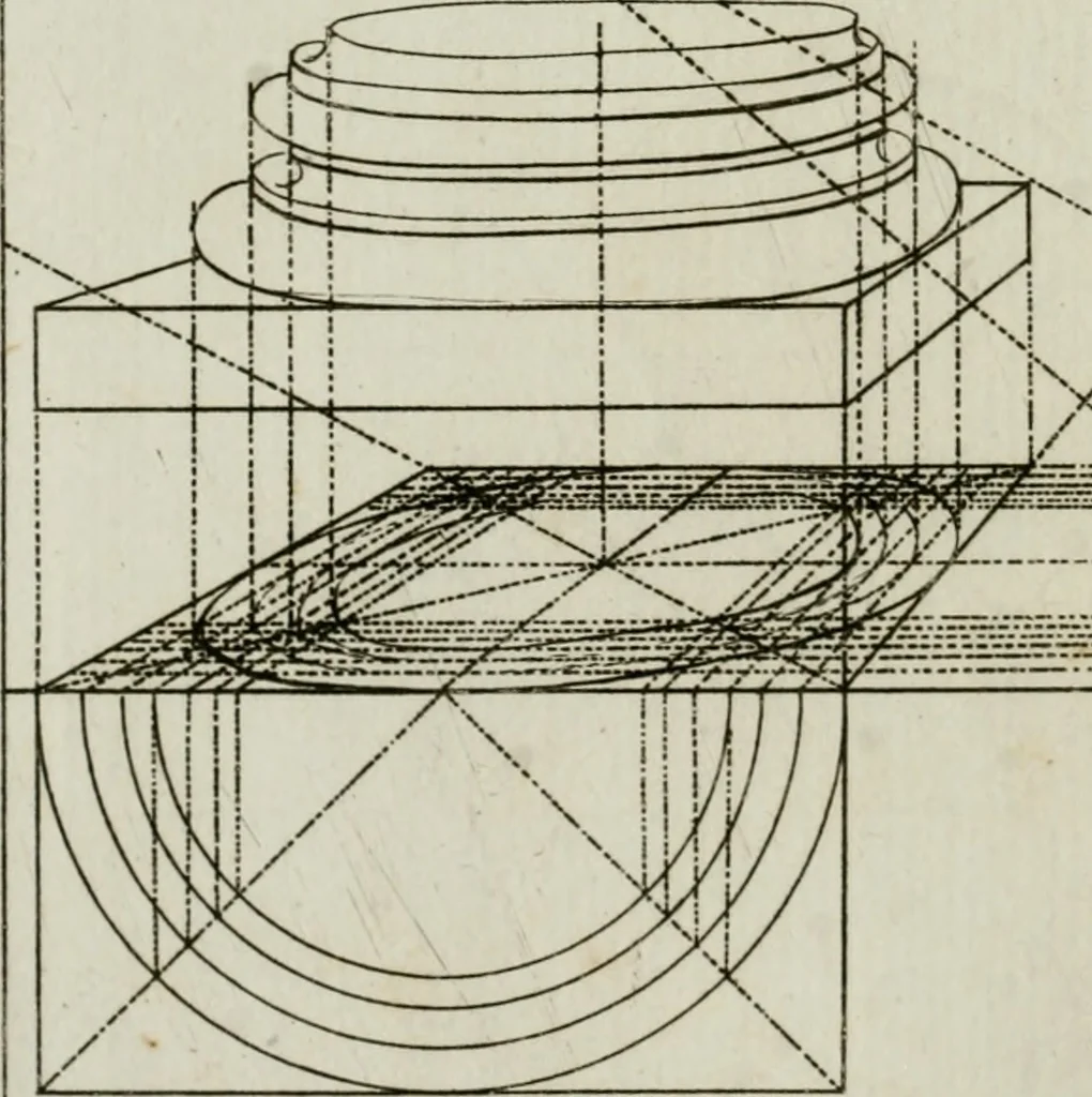 An illustration from La prospettiva pratica : delineata in tavole a norma della seconda regola, 1744, leaf 47