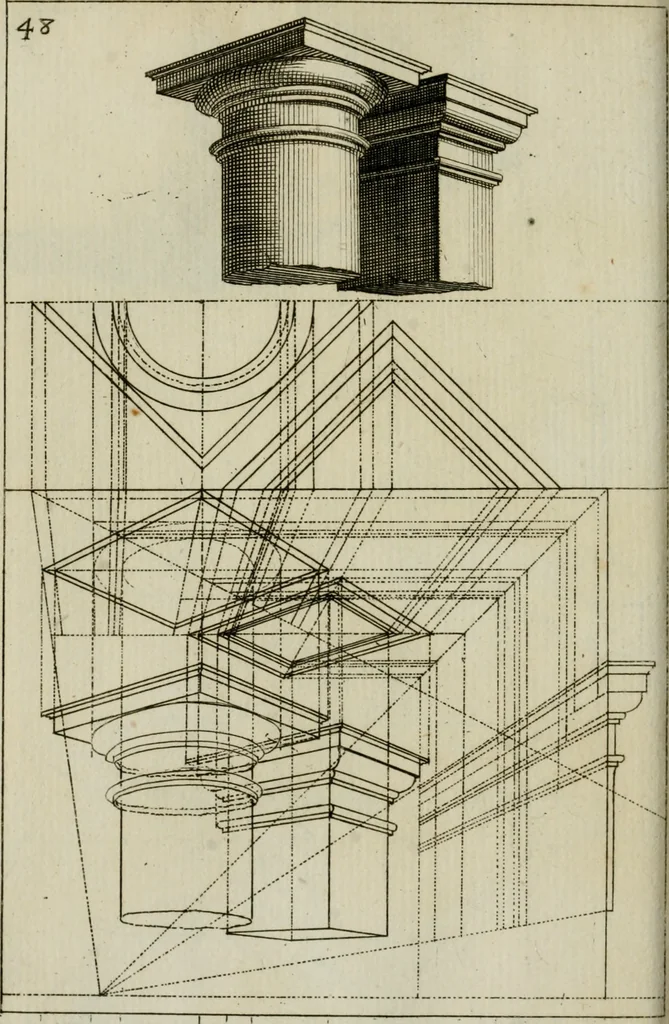 An illustration from La prospettiva pratica : delineata in tavole a norma della seconda regola, 1744, leaf 51