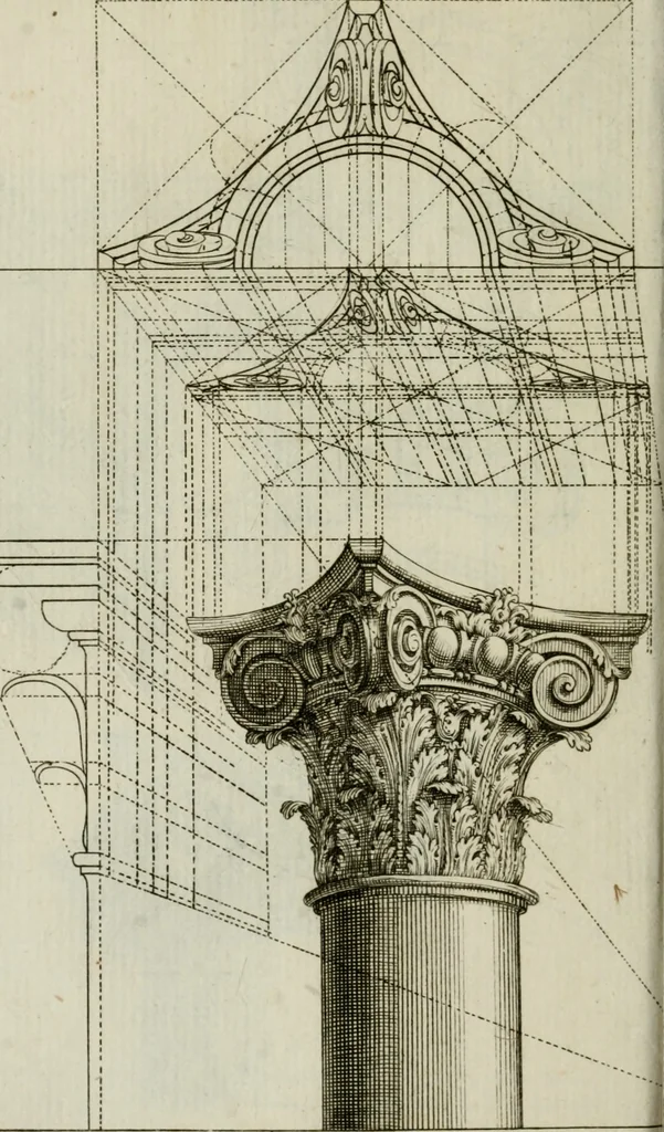An illustration from La prospettiva pratica : delineata in tavole a norma della seconda regola, 1744, leaf 57