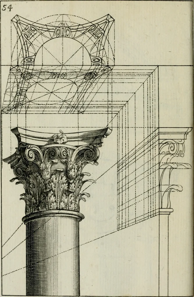 An illustration from La prospettiva pratica : delineata in tavole a norma della seconda regola, 1744, leaf 59