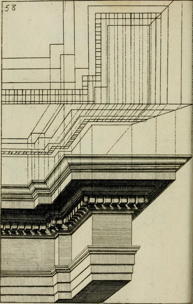 An illustration from La prospettiva pratica : delineata in tavole a norma della seconda regola, 1744, leaf 61